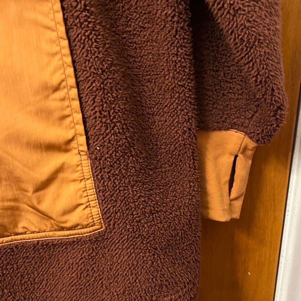 Aerie Brown and Orange Plush Half Zip Sweater - Picture 4 of 7